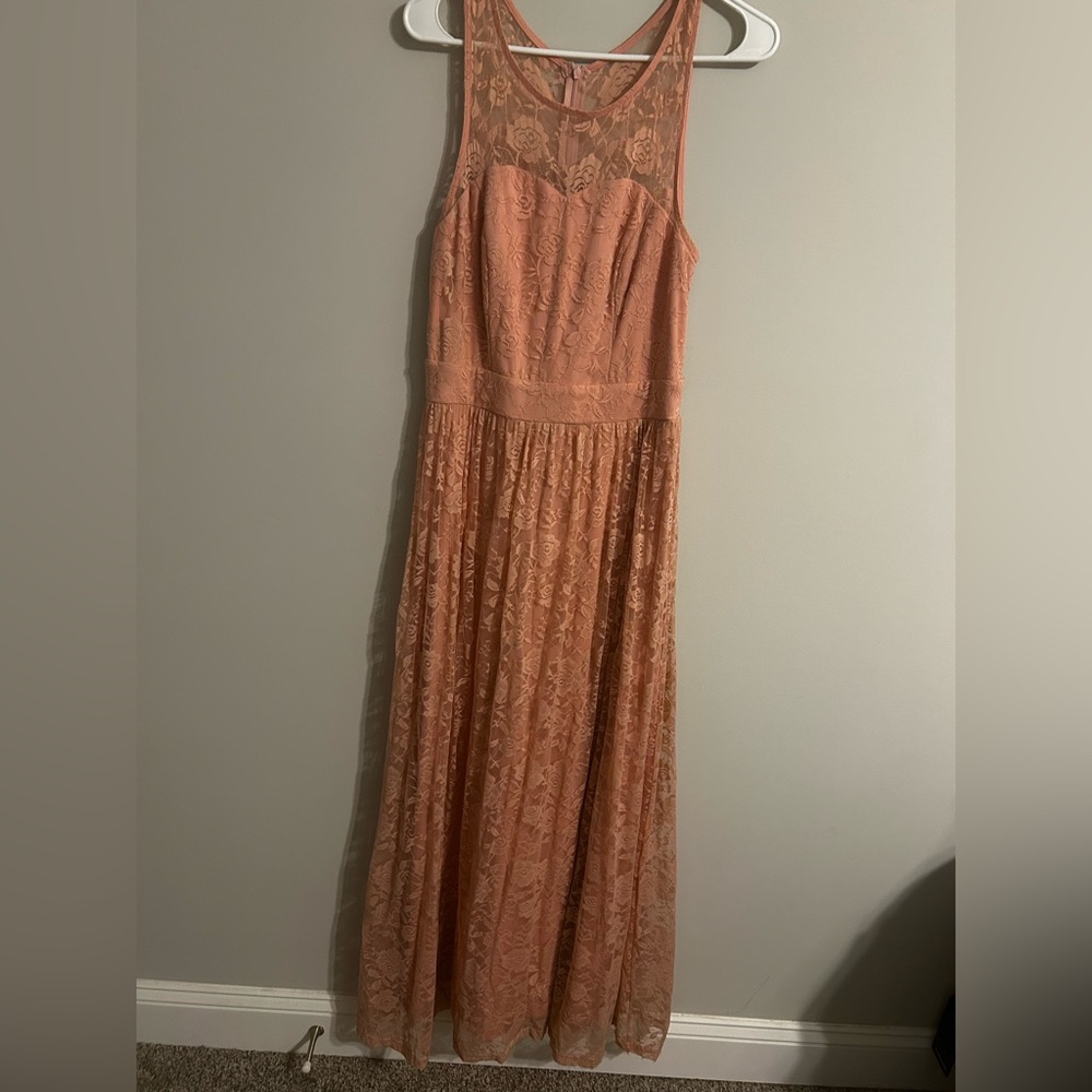 Elegant Lace Sleeveless Dress - Pink💗